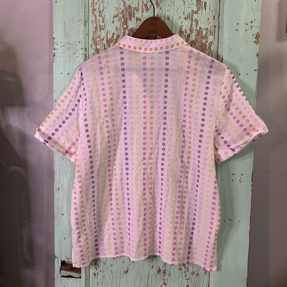 Women’s Alfred Dunner multi color polka dot button up blouse - Picture 2 of 5